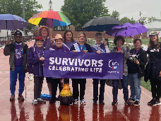 Marlene with the survivors at Clifton's Relay for Life on May 14, 2022. No matter what the weather was, she was always so happy and grateful to be walking with her fellow survivors. She had a smile on her face as always.
