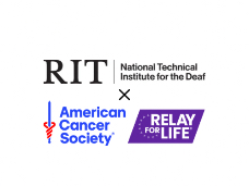 Logos of RIT, NTID, American Cancer Society, and Relay for Life