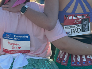 Margaret & Julianne running in memory of Margaret's Dad, Kevin DeBruhl - 2023